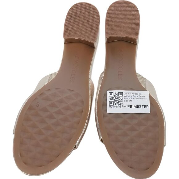 Aerosoles Como Gold Metallic Slide Sandals Block Heel Comfort Mules US 8M - Picture 6 of 6